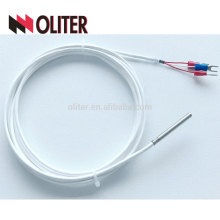 waterproof stainless steel probe flexible silicone insulated cable platinum resistance manufacturer pt100